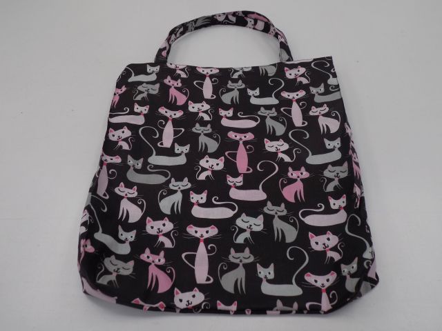 Bavlněná retro taška Růžová kočka