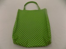 Bavlněná retro taška Zelená s puntíkem.