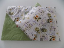 Dárkový set Zelená variace - polštář,prošívaná deka a stylová taška.