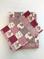 Povlečení bavlněné Růžičky patchwork starorůžová